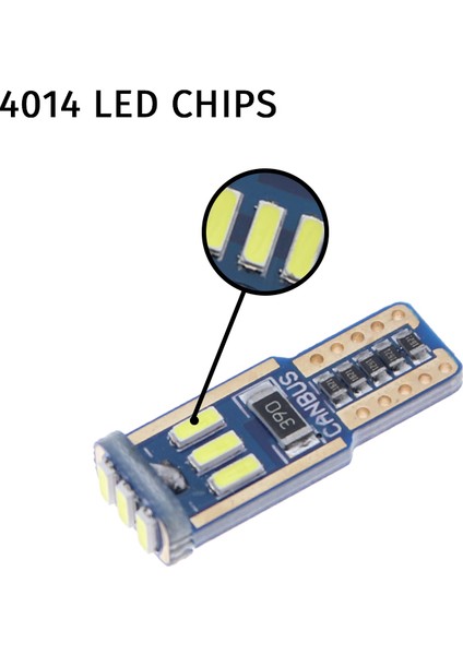 Dekoratif LED Ampul T10-15SMD 4014 Canbus 12V Çift Beyaz / LAAM862