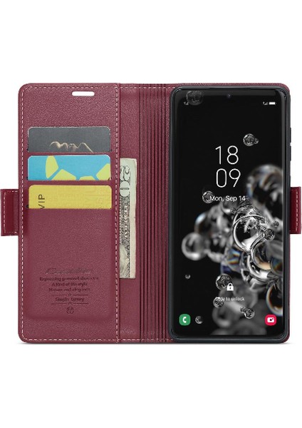 Samsung Galaxy S20 Ultra Darbeye Dayanıklı Durumda Anti Dolandırıcılık Cüzdan (Yurt Dışından)