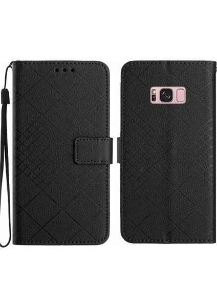 Samsung Galaxy S8 Artı Elmas Kabartmalı Kart Yuvası Standı ile Flip Case (Yurt Dışından)