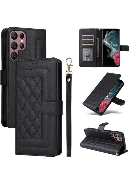 Samsung Galaxy S22 Için Flip Case Ultra Deri Kılıf Darbeye Basit (Yurt Dışından)