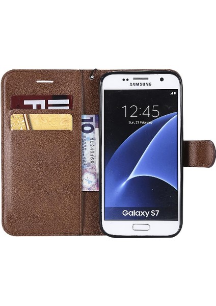 Samsung Galaxy S7 Klasik Düz Renk Iş Cüzdan Telefon Için Flip Case (Yurt Dışından)