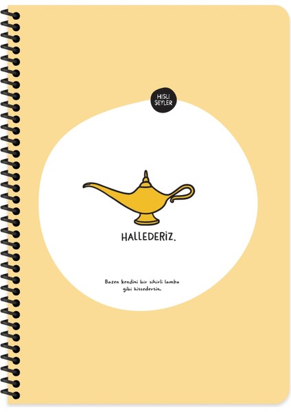 Hisli Şeyler A4 Kareli Spiralli Stickerli Defter Hallederiz