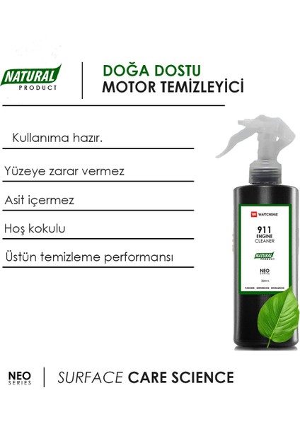 Doğa Dostu Asit Içermeyen Motor Temizleyici 500ML