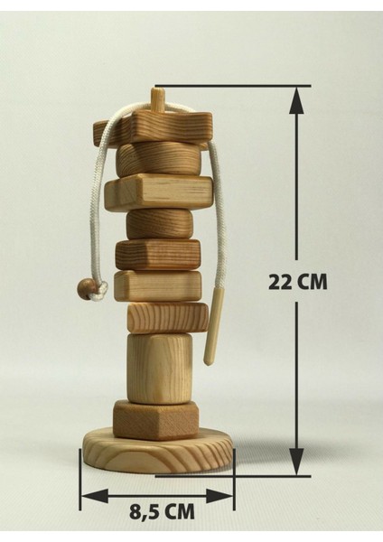 Ozzani Wood Ip Geçirme Oyuncağı Ahşap Geometrik Şekiller