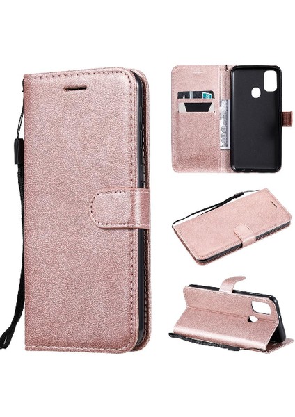 Samsung Galaxy M30S Için Flip Case Klasik Katı Renk Kart Yuvası ile Yüksek (Yurt Dışından)