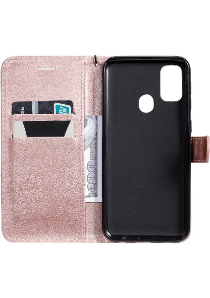 Samsung Galaxy M30S Için Flip Case Klasik Katı Renk Kart Yuvası ile Yüksek (Yurt Dışından)