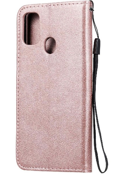 Samsung Galaxy M30S Için Flip Case Klasik Katı Renk Kart Yuvası ile Yüksek (Yurt Dışından)