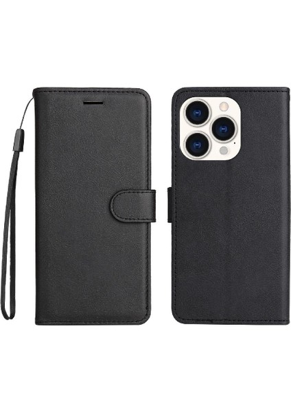 Iphone 14 Için Flip Case Pro Klasik Düz Renk Iş Cüzdan Telefon Kılıfı (Yurt Dışından)