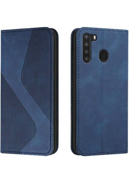 Samsung Galaxy A21 Cüzdan Kickstand Manyetik Folio Kapak Pu Kart (Yurt Dışından)