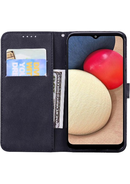 Samsung Galaxy A02S Flip Telefon Kılıfı Deri Cüzdan ile Büyük (Yurt Dışından)