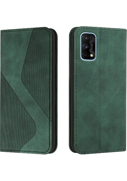 Realme 7 Pro Pu Deri Manyetik Cüzdan Için Kılıf Kickstand Kart Yuvaları Flip (Yurt Dışından) modelleri