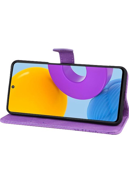 Samsung Galaxy M52 5g Için Kılıf Kart Yuvası Standı Deri ile Büyük Kelebek (Yurt Dışından) modelleri