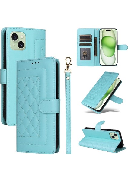 Iphone 15 Için Flip Case Artı Basit Iş Deri Kılıf Kapak Çevirin (Yurt Dışından)