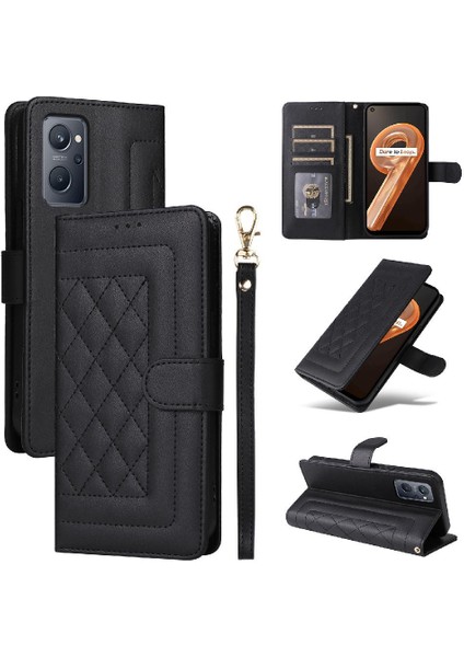 Mays Shop Realme 9i Basit Iş Darbeye Deri Çanta Cüzdan Için Flip Case (Yurt Dışından)