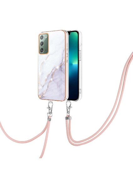 Samsung Galaxy Not 20 Için Kılıf 5g Mermer Tampon Crossbody Kordon Askısı (Yurt Dışından) modelleri