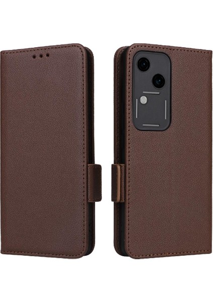 Vivo V30 Cüzdan Manyetik Yan Toka Pu Deri Kart Yuvaları Tutucu Için Kılıf (Yurt Dışından)
