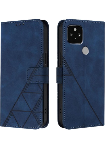 Google Piksel 5 Için Kılıf Cüzdan Kapak Kredi Kartı Tutucu Flip Folio Kitap Pu (Yurt Dışından)