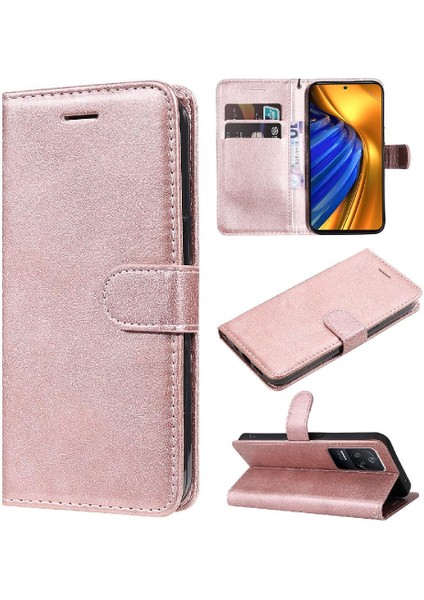 Mays Shop Xiaomi Redmi K40S Klasik Düz Renk Için Flip Case Yüksek Kalite Deri (Yurt Dışından)