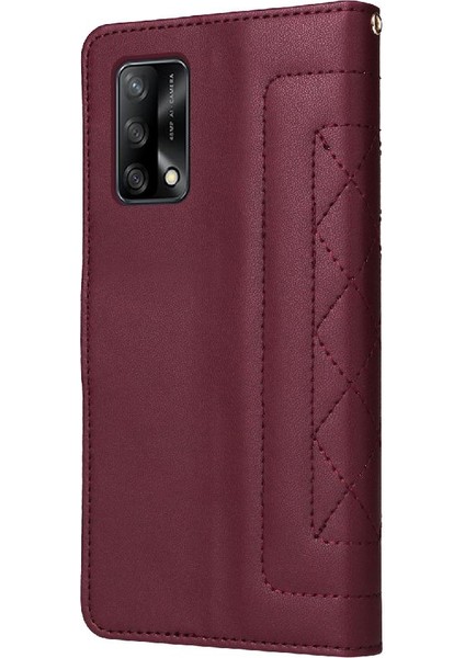 Mays Shop Oppo F19 Basit Iş Darbeye Dayanıklı Cüzdan Deri Kılıf Için Flip Case (Yurt Dışından)