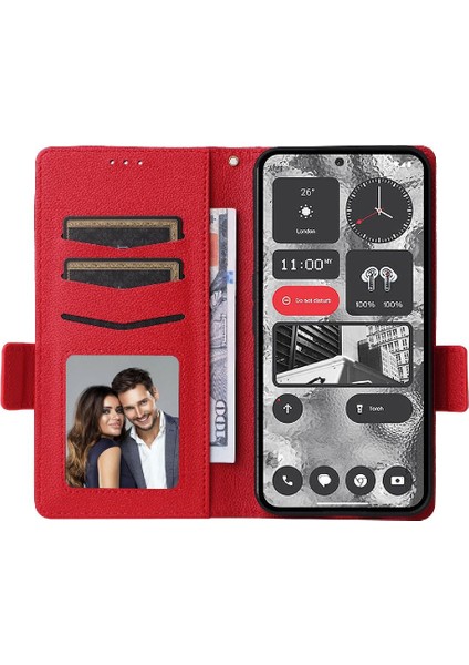 Nothing Kılıf Telefon 2 Pu Deri Yan Toka Kart Yuvaları Tutucu Manyetik (Yurt Dışından) modelleri