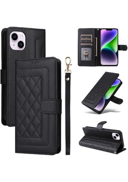 Iphone 14 Için Flip Case Artı Kapak Kapak Kılıf Cüzdan Basit (Yurt Dışından)