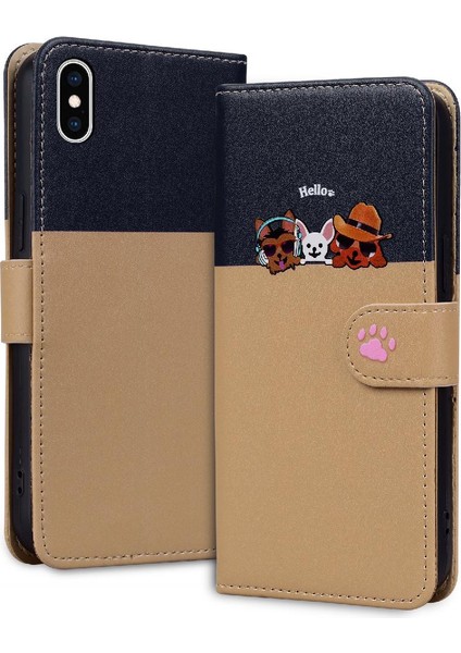 Iphone Xs / Xs Max Basit Iş Deri Kılıf Kapak Çevirin (Yurt Dışından)
