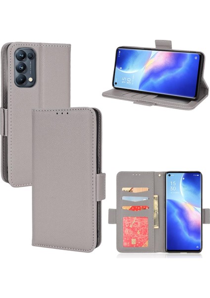 Oppo Oppo 5 Pro Için Kılıf Manyetik Yan Toka Pu Deri Cüzdan Kart Yuvaları (Yurt Dışından)