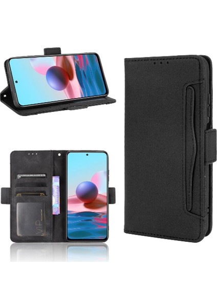 Xiaomi Redmi Not 10S Için Kılıf Ayarlanabilir Ayrılabilir Kart Tutucu Manyetik Kapatma Deri Cüzdan Kapak (Yurt Dışından)