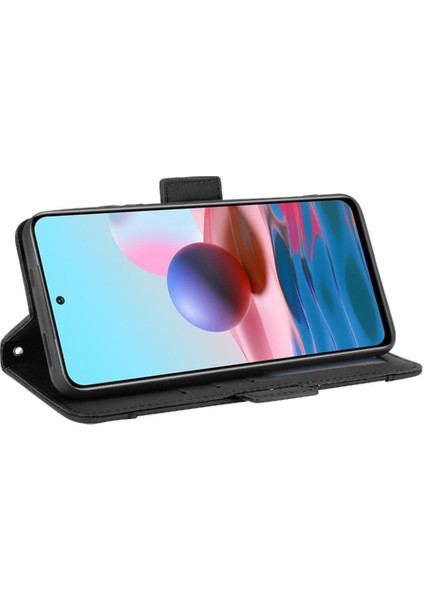 Xiaomi Redmi Not 10S Için Kılıf Ayarlanabilir Ayrılabilir Kart Tutucu Manyetik Kapatma Deri Cüzdan Kapak (Yurt Dışından)
