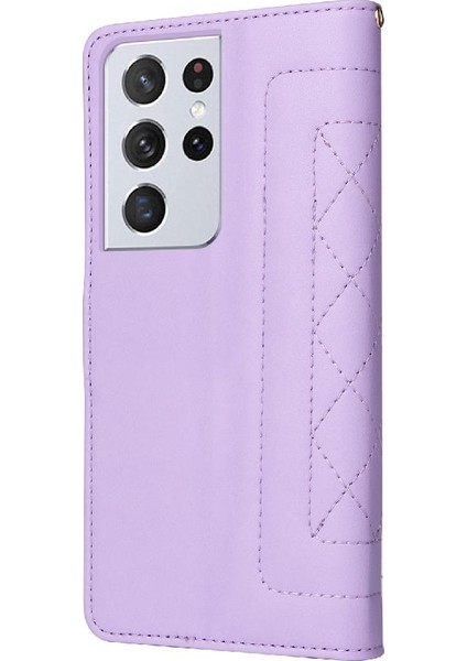 Samsung Galaxy S21 Ultra Darbeye Deri Kılıf Için Flip Case Basit (Yurt Dışından)