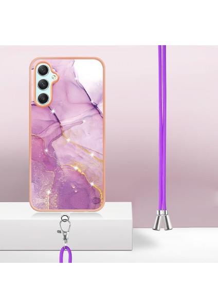 Samsung Galaxy A24 Anti-Scratch Yumuşak Mermer Tampon Crossbody Için Kılıf (Yurt Dışından)