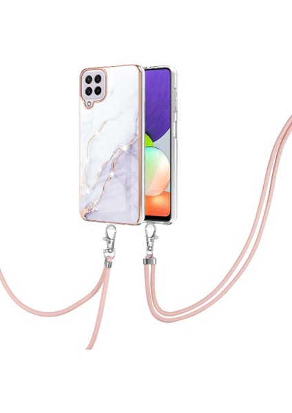 Samsung Galaxy A22 4g Mermer Crossbody Kordon Askısı Anti-Scratch Için Kılıf (Yurt Dışından)