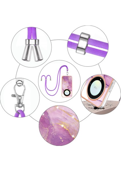 Onur Için Kılıf Sihirli 5 Lite Crossbody Kordon Askısı Mermer Anti-Scratch (Yurt Dışından) modelleri