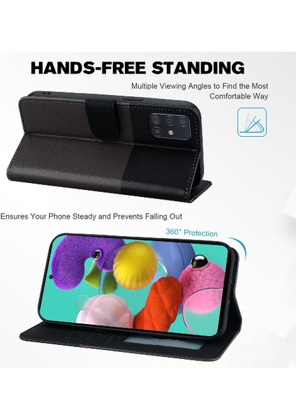 Samsung Galaxy A51 Flip Kapak Için Basit Iş Deri Kılıf Cüzdan (Yurt Dışından)