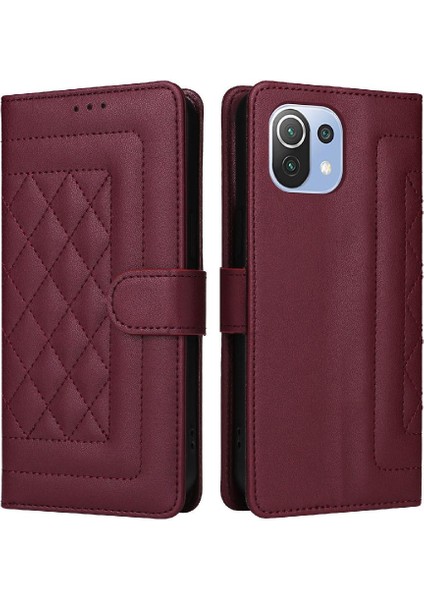 Xiaomi 11 Lite Için Flip Case Cüzdan Darbeye Basit Iş Kapak Çevirin (Yurt Dışından)