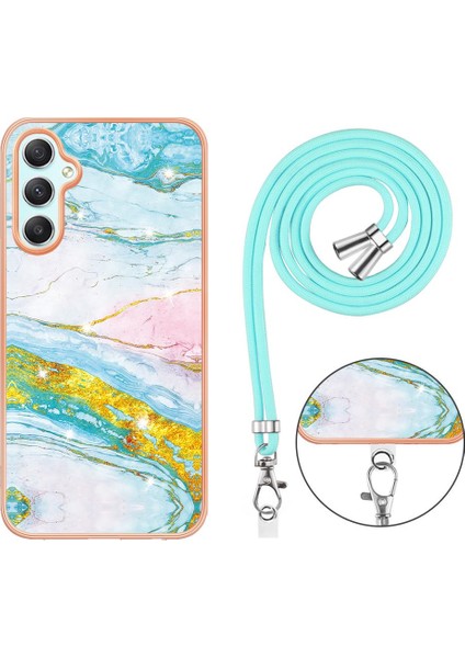 Samsung Galaxy A24 Anti-Scratch Yumuşak Mermer Tampon Crossbody Için Kılıf (Yurt Dışından)