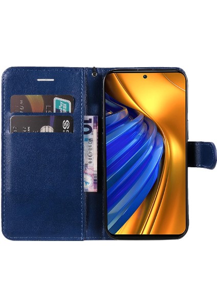 Mays Shop Xiaomi Redmi K40S Klasik Düz Renk Için Flip Case Yüksek Kalite Deri (Yurt Dışından)