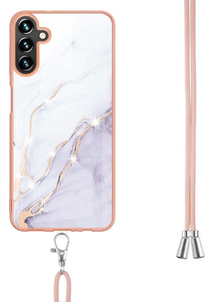 Samsung Galaxy A54 5g Için Crossbody Kordon Askısı Mermer Tampon Yumuşak (Yurt Dışından)