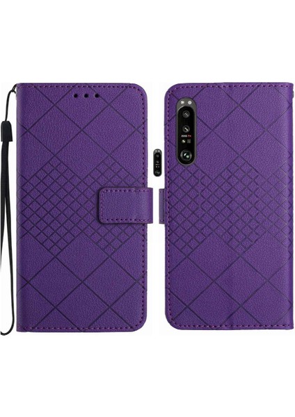 Sony Xperia 1 V Elmas Kabartmalı Manyetik Kapak Için Flip Case Cüzdan Pu (Yurt Dışından)