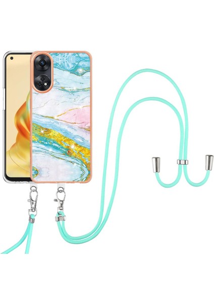 Oppo Oppo 8t 4g Tampon Mermer Crossbody Kordon Askısı Için Kılıf Yumuşak (Yurt Dışından)