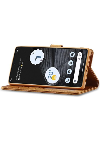 Google Piksel 7 Pro Kart Yuvaları Cüzdan Buzağı Doku Yatay Için Kılıf (Yurt Dışından) modelleri
