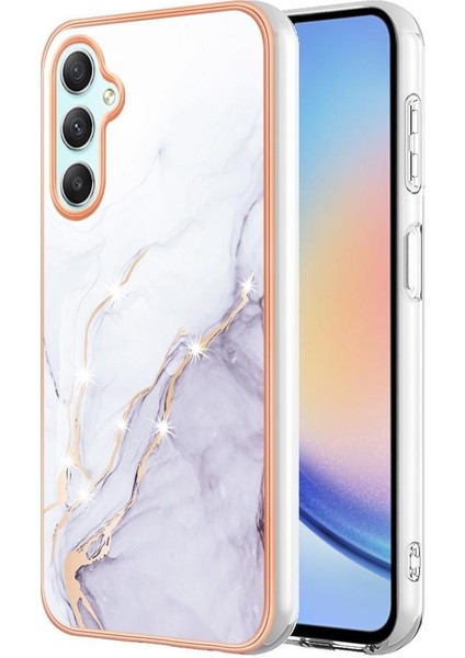 Samsung Galaxy A24 Yumuşak Tampon Koruma Mermer Desen Ince Tpu (Yurt Dışından)