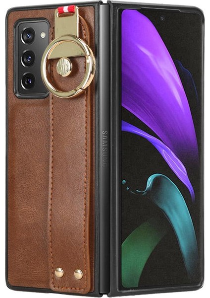 Samsung Galaxy Z Için Kılıf Fold 2 Premium Pu Deri Uyumluluk Bilek (Yurt Dışından)