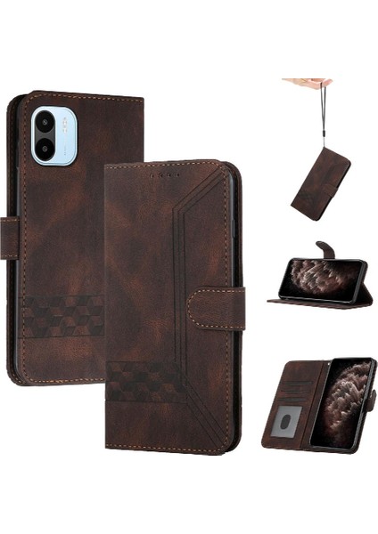 Kullanışlı Stand Özelliği ile Xiaomi Redmi A1 Cüzdan Kılıf Pu Deri Kart Kapağı ile Uyumlu (Yurt Dışından)