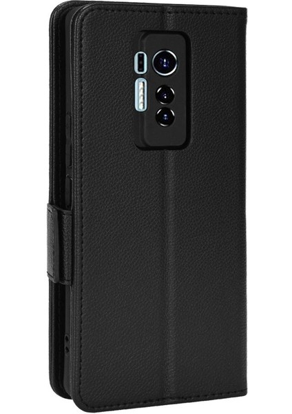 Tecno Phantom x Kart Yuvaları Için Kılıf Tutucu Pu Deri Cüzdan Yan Toka (Yurt Dışından)