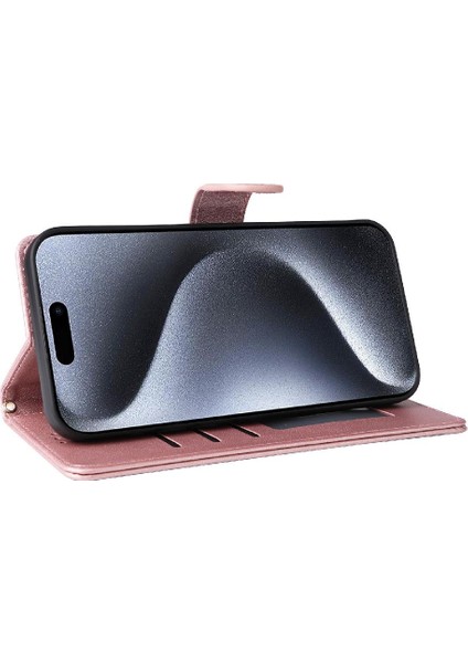 Iphone 15 Için Flip Case Pro Cüzdan Kapak Çevirin Deri Kılıf Basit Iş (Yurt Dışından)