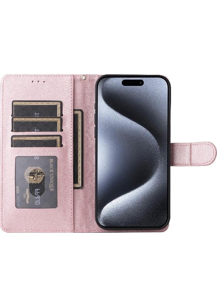 Iphone 15 Için Flip Case Pro Cüzdan Kapak Çevirin Deri Kılıf Basit Iş (Yurt Dışından)