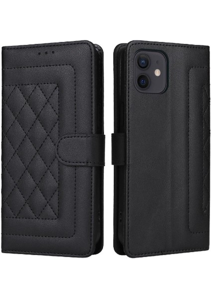 Iphone 12 Için Flip Case Deri Kılıf Darbeye Basit Iş Çevirme (Yurt Dışından)