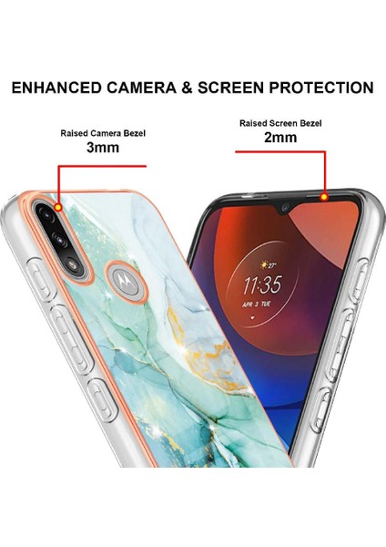Motorola Moto E7 Güç Yumuşak Tampon Mermer Desen Ince Tpu Için Kılıf (Yurt Dışından) modelleri