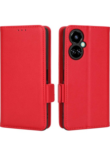 Tecno Camon 19 Cüzdan Kart Yuvaları Için Kılıf Tutucu Pu Deri Yan Toka (Yurt Dışından)